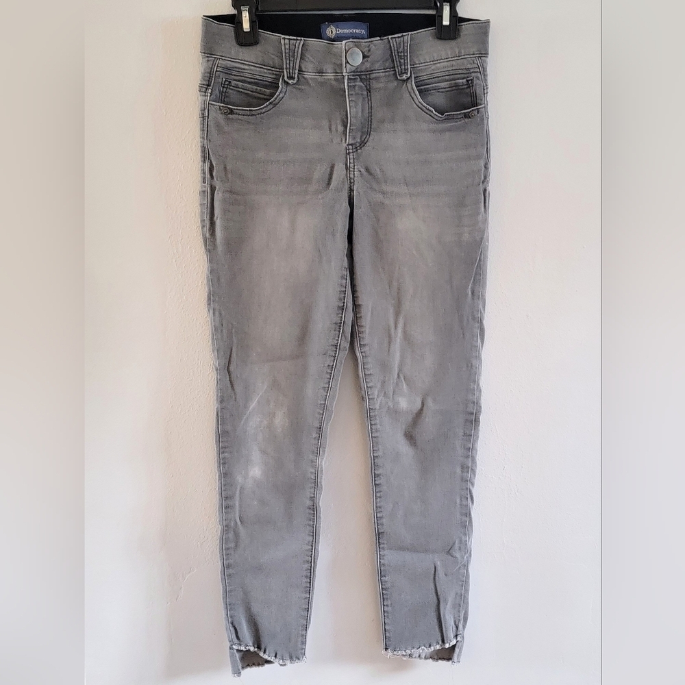 Democracy Ab Solution Mid Rise Gray Skinny Rough Edgey Grunge Festival Cabincore